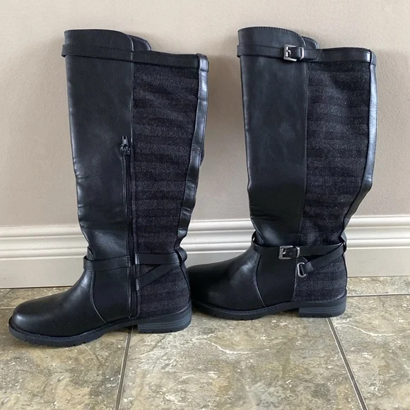 JustFab Black Riding Boots - Picture 2 of 9